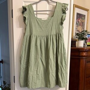 HYFVE Green Ruffle Sleeve Dress